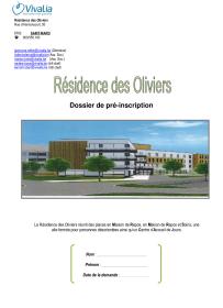 Résidence des Oliviers - Dossier de pré-inscription