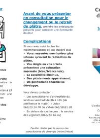 Brochure : immobilisation plâtrée