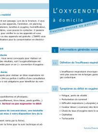 Brochure : "L'oxygénothérapie à domicile"