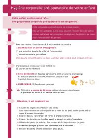 Conseils sur l'hygiène pré-opératoire de votre enfant