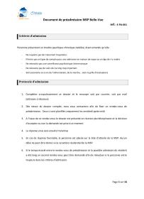 MSP - Document de préadmission