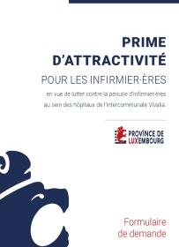 Information Province du Luxembourg sur la prime d'attractivité pour le personnel infirmier (formulaire) 