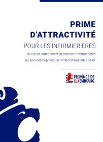 Information Province du Luxembourg sur la prime d'attractivité pour le personnel infirmier (règlement)