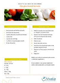 Recette - Dip gourmand tomaté