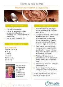 Recette du mois - Mousse au chocolat à l'aquafaba