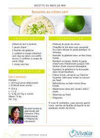Recette du mois - Bavarois au citron vert