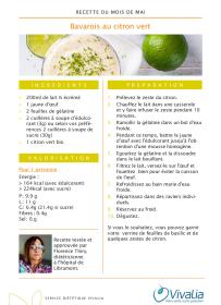 Recette du mois - Bavarois au citron vert