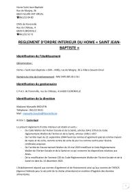 HSJB - Règlement d'ordre intérieur