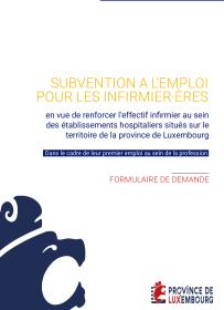 Information Province du Luxembourg sur la prime d'attractivité pour le personnel infirmier (formulaire) 