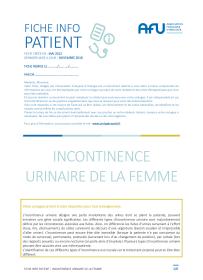 Incontinence urinaire de la femme