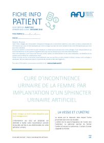 Sphincter urinaire artificiel chez la femme