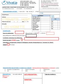 Formulaire de demande d'examen anatomopathologique standard