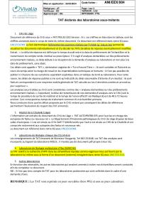 Informations TAT déclarés des laboratoires sous-traitants