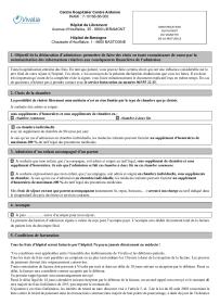 Déclaration d'admission - Hôpitaux de Libramont et de Bastogne