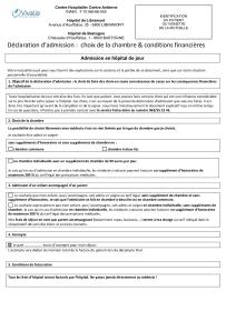Déclaration d'admission - Hôpitaux de Libramont et de Bastogne (hôpital de jour)