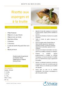 Recette du mois - Risotto aux asperges et à la truite
