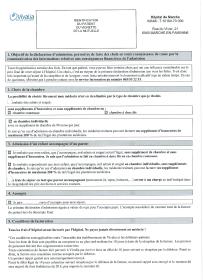 Déclaration d'admission - Hôpital de Marche