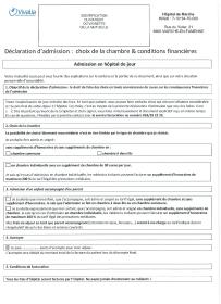 Déclaration d'admission - Hôpital de Marche (hôpital de jour)