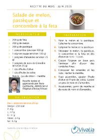 Recette du mois - Salade de melon, pastèque et concombre à la feta 