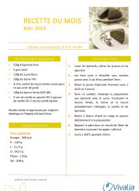 Recette du mois - Gâteau aux épinards et à la vanille