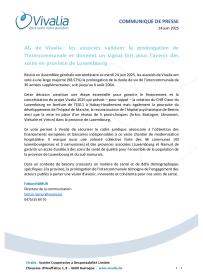 Communiqué de presse - Prolongation de la durée de l'intercommunale