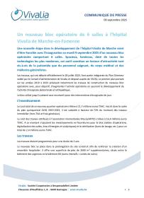 Communiqué de presse - Nouveau bloc opératoire de l'hôpital Vivalia de Marche