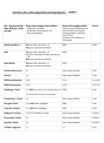 Gestion des anticoagulants