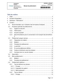 Manuel de prélèvement - Laboratoire de Marche