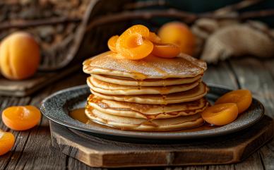 Illustration recette pancakes abricot (source : adobe stock)