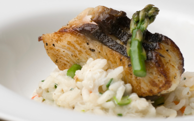Illustration recette risotto asperge truite