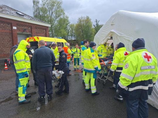 Equipe urgences Arlon entrainement catastrophe avril 2024