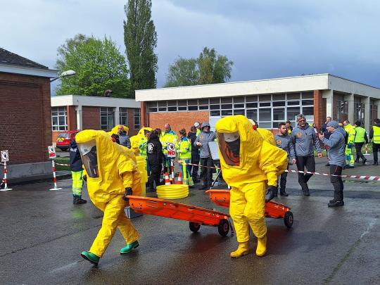 Equipe urgences Arlon entrainement catastrophe avril 2024