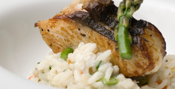 Illustration recette risotto asperge truite