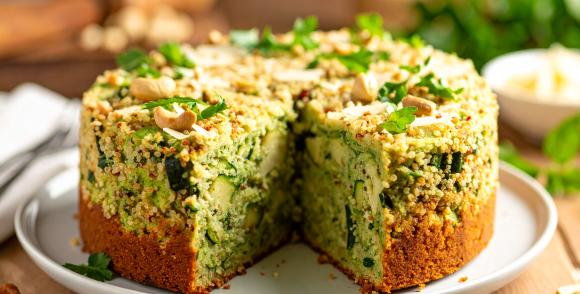 illustration recette du mois cake quino, courgette